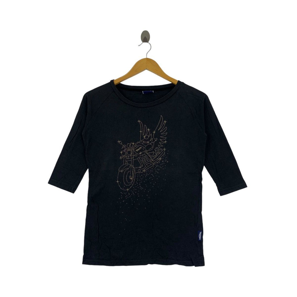 TRIUMPH MOTORCYCLE BLING Collection Wing Tee Shirt Top Blouse Biker
