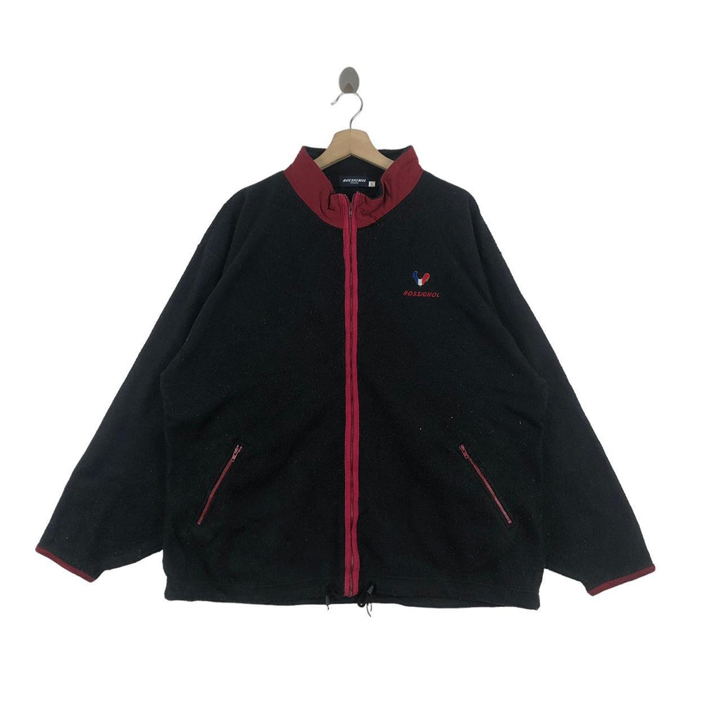 Vtg ROSSIGNOL FRANCE Winter Ski Polar Fleece Jacket Winter Windbreaker