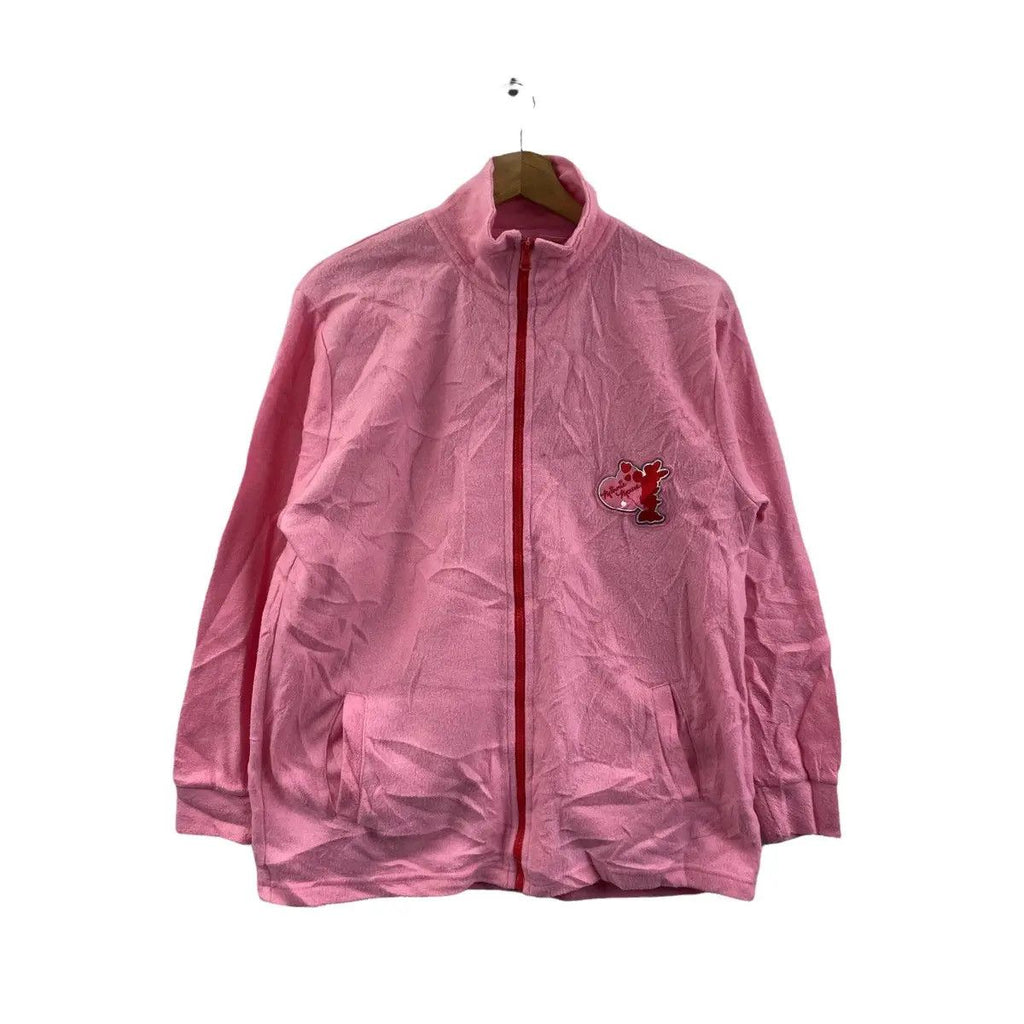 DISNEY MINNIE MOUSE Cartoon Pink Fleece Jacket Sweater Windbreaker Minimalist Comic Television