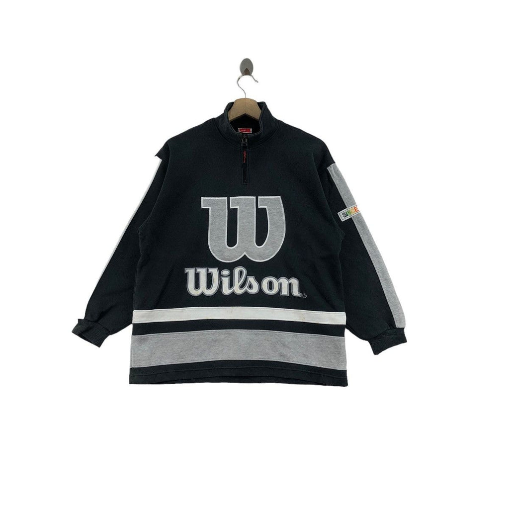 Vintage WILSON USA Embroidered HALF ZIPPER Sweatshirt Sweater Pullover Jumper
