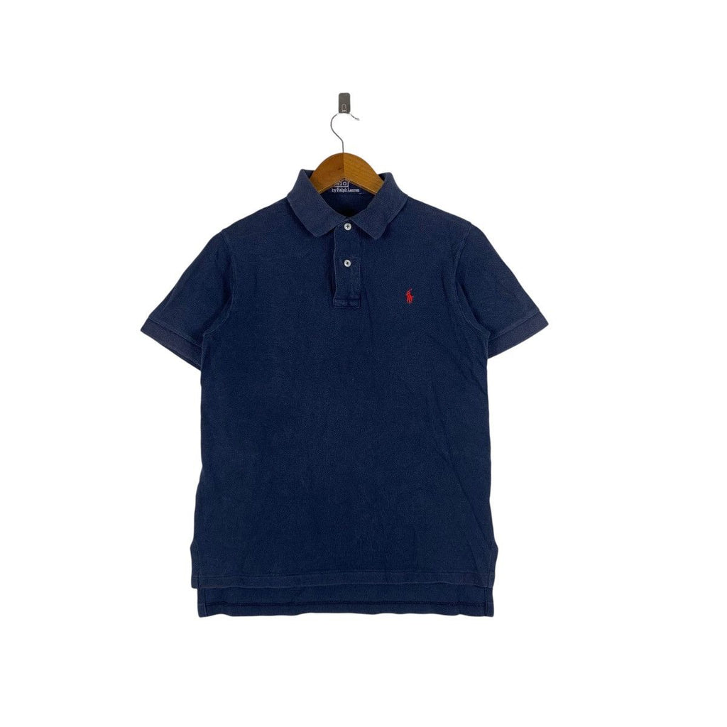 Vintage 90’ POLO RALPH LAUREN Natural Indigo Dye Tee Shirt Top Small Pony Collar