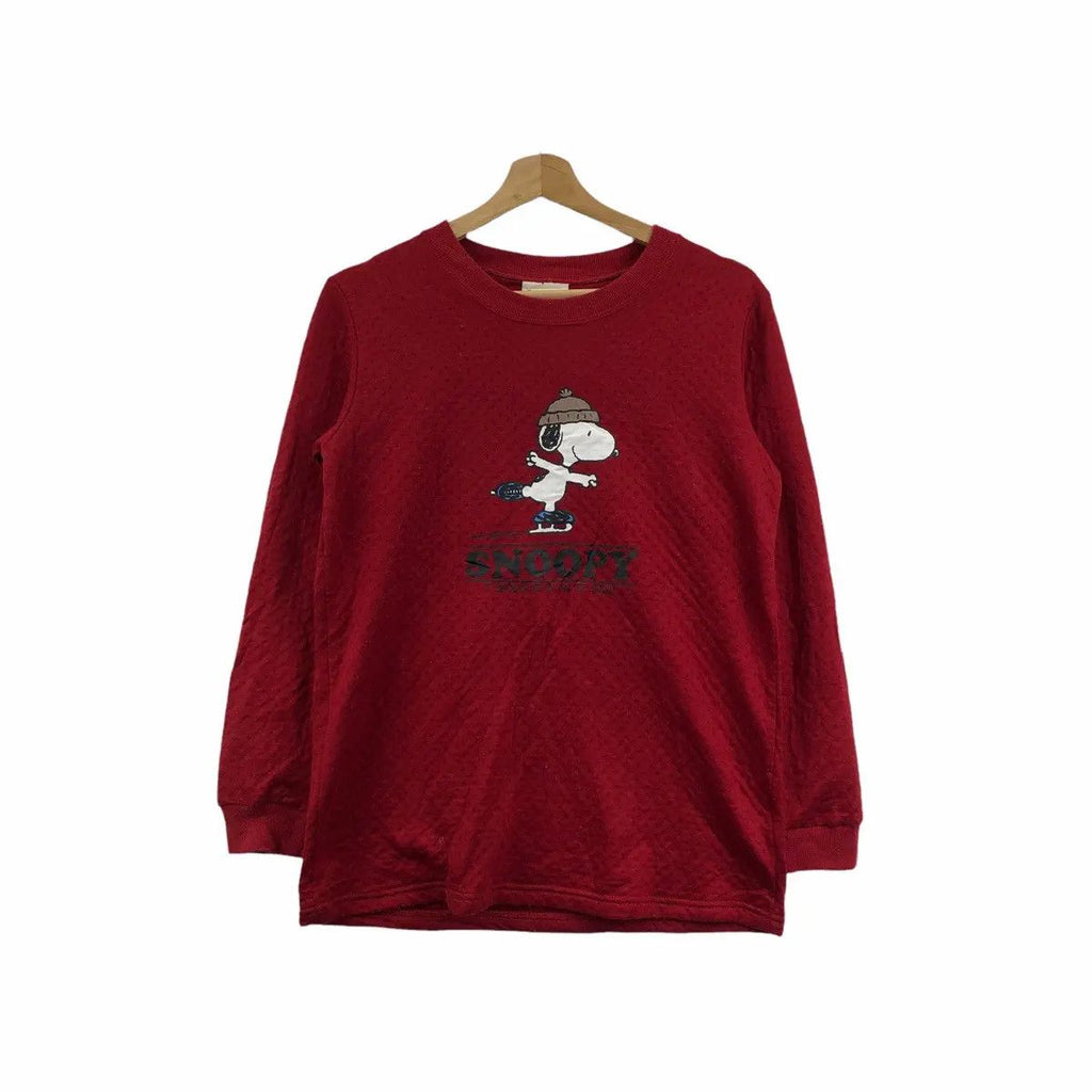 PEANUTS SNOOPY CARTOON Red Sweatshirt Sweater Pullover Comic Strip