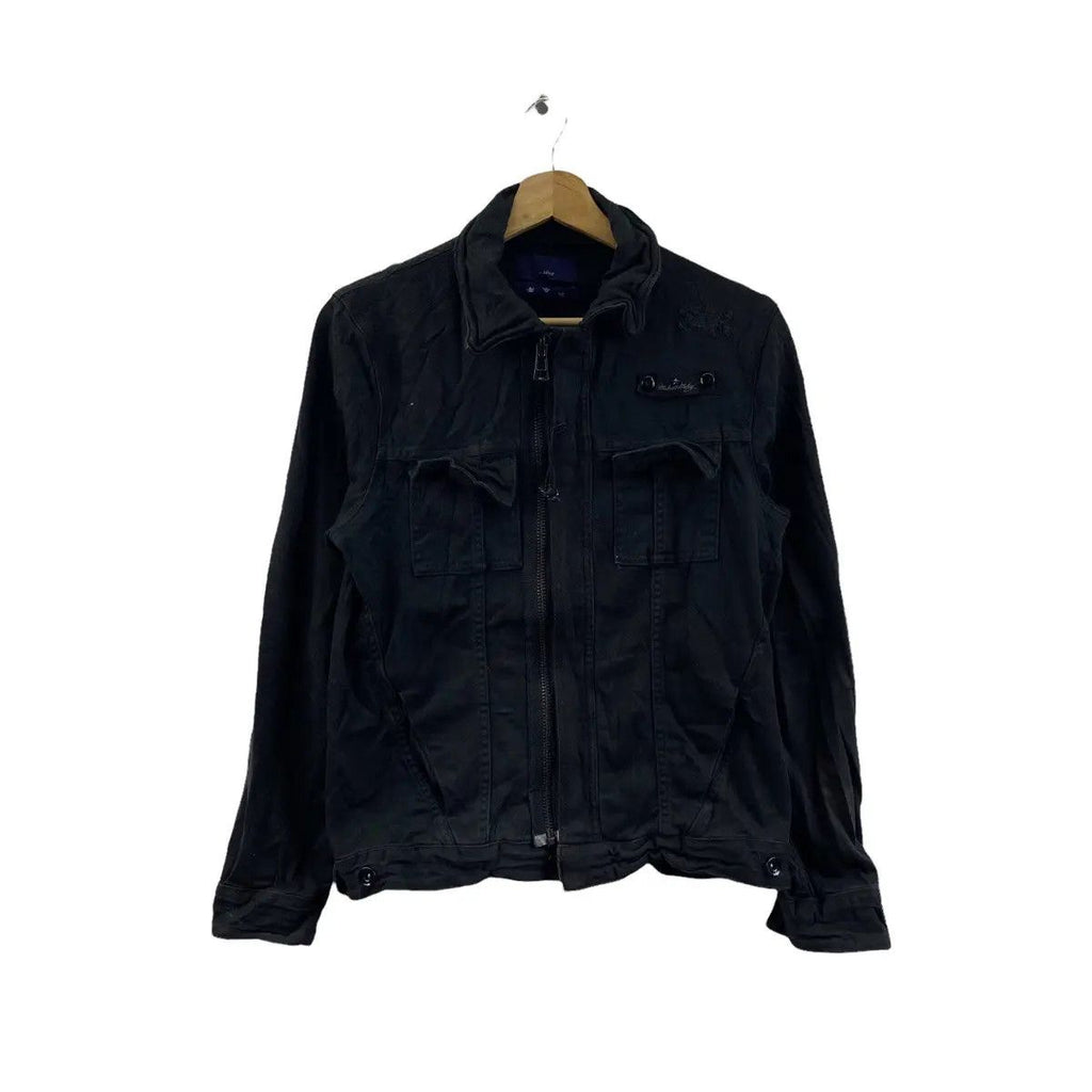Vintage MAKTIG RAFFINATO JAPAN Motorcycle Jeans Denim Jacket Rocker Garment Sweater Cotton