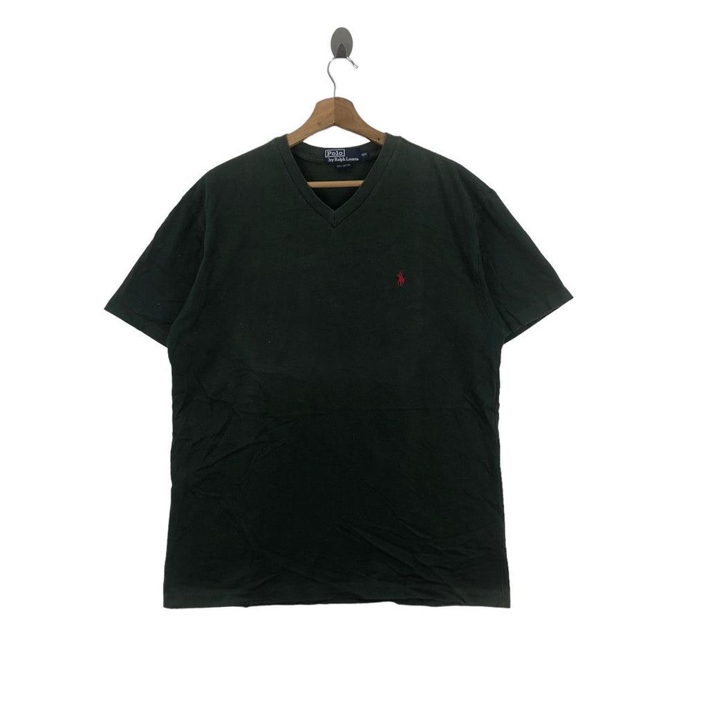 Vintage 90’ POLO RALPH LAUREN Small Pony Tee Shirt Top Natural Sun Faded V Neck