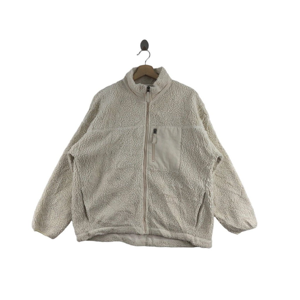 GU JAPAN RETRO X Collection Pocket Beige Outdoor Fleece Jacket Windbreaker