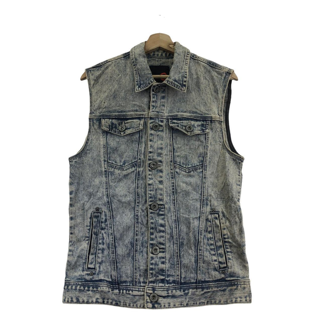 Vtg 90’ G By GUESS USA Denim Jeans Jacket Type 3 Vest Outdoor Camping