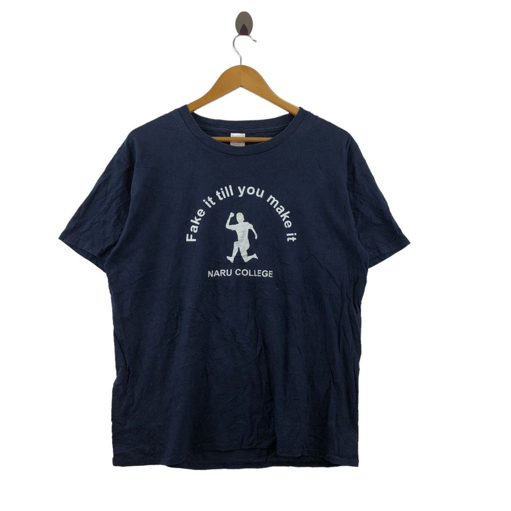 NARU COLLEGE Fake It Till You Make It University Tee Shirt Alma Mater Alumni