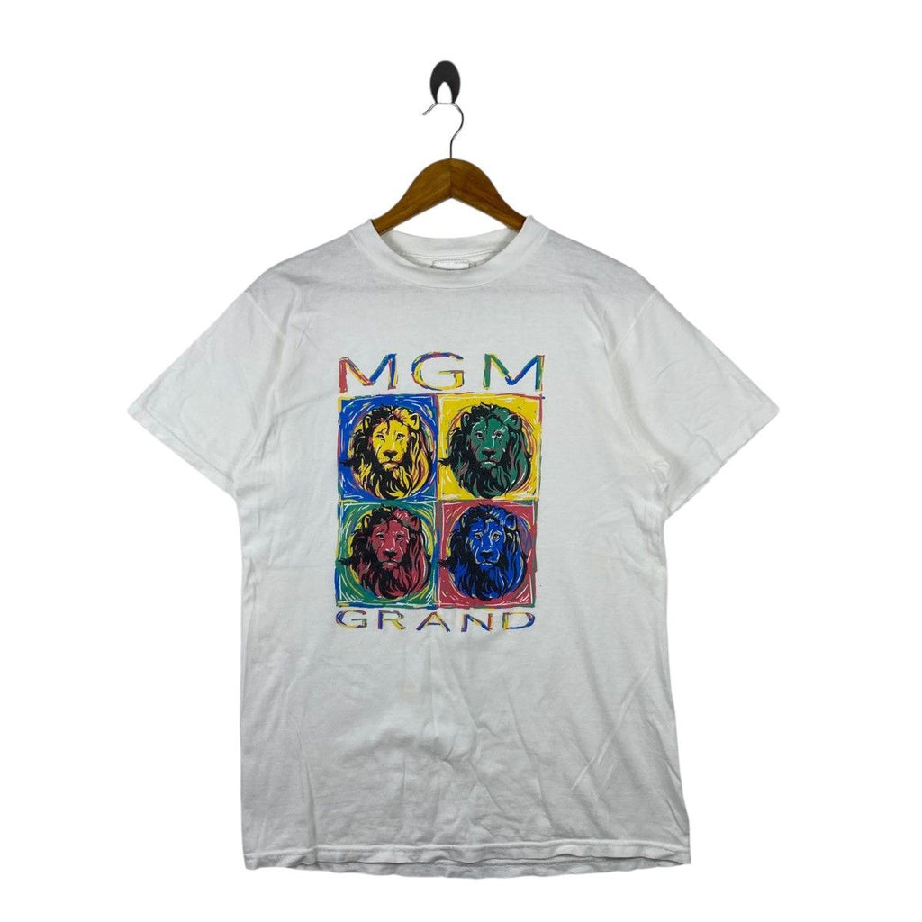 Vintage 1997 MGM GRAND LAS VEGAS Lion Pop Art Tee Shirt Top Painting Artwork