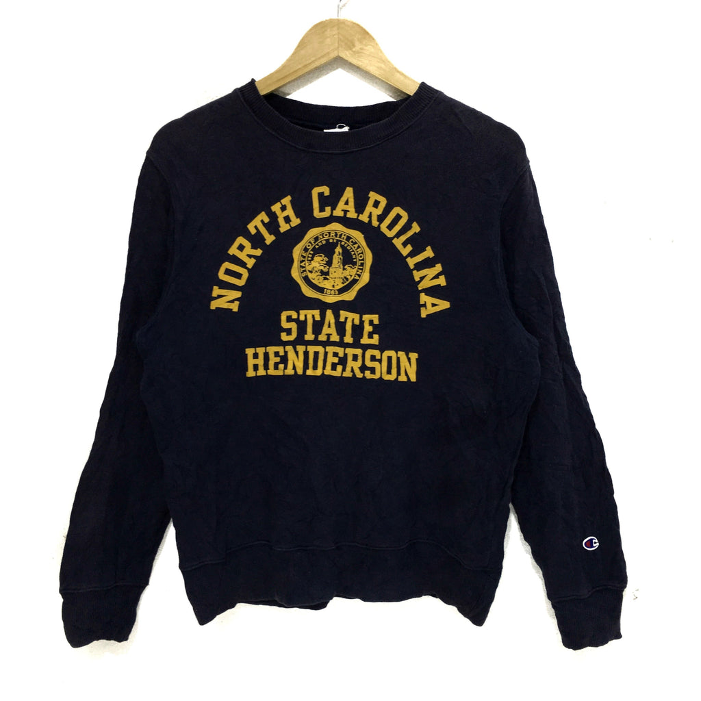 Vintage CHAMPION North Carolina Sweatshirt Big Logo Spell Out Pullover Jumper Basketball Crewneck Sweater