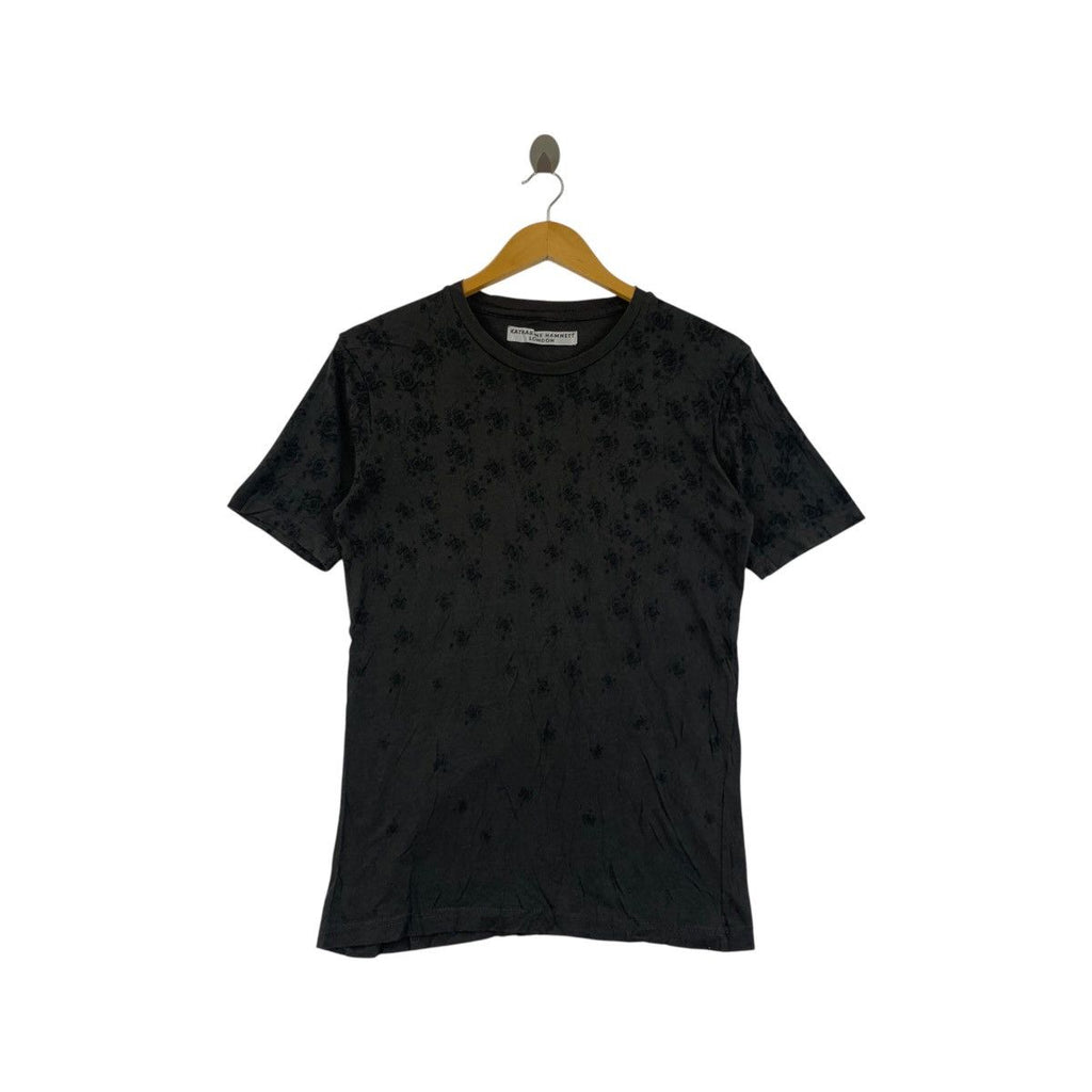 KATHARINE HAMNETT LONDON Cut &amp; Sew Flowers Tee Shirt Top Over Print Collection