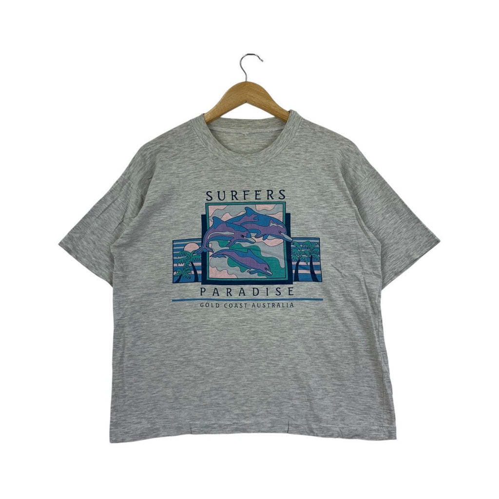 Vintage SURFER PARADISE DOLPHIN Gold Coast Tee Shirt Top Australia Surf Beach