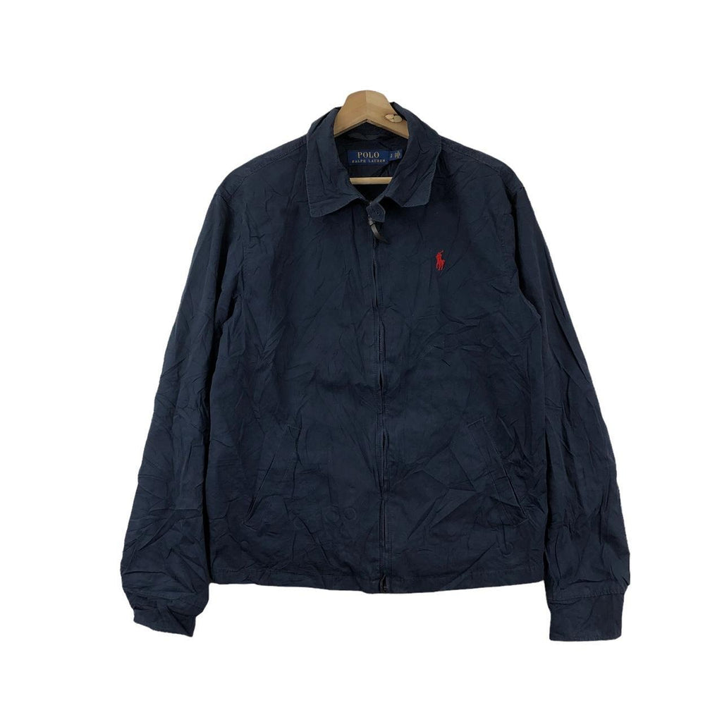 Vtg POLO RALPH LAUREN Small Pony Harrington Blue Jacket Parka Trench Coat