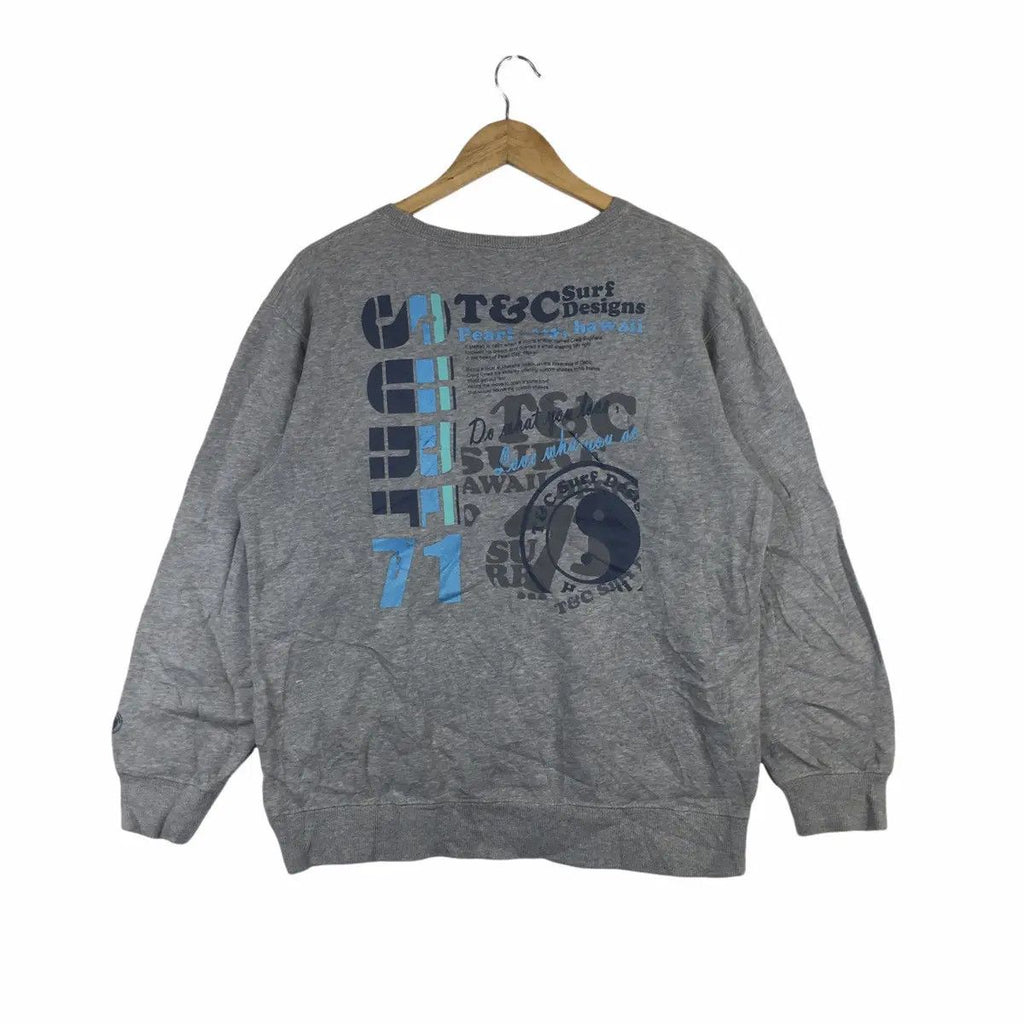 Vintage T&C SURFING DESIGN Beach Summer Crewneck Sweater Sweatshirt Pullover