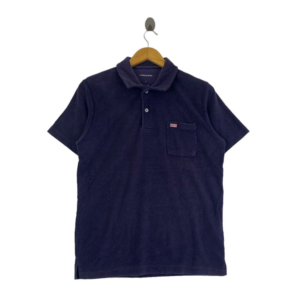 BEAMS PLUS B MING Collection Plain Indigo Polo Tee Shirt Top Natural Dye