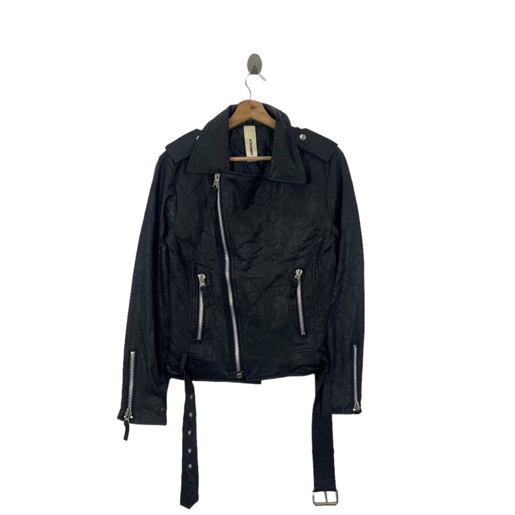ATTACHMENT KAZUYUKI KUMAGAI Double Collar Leather Jacket Motorcycle Punk Rocker