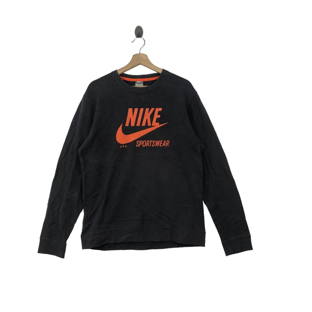 Vintage NIKE SPORTSWEAR SWOOSH Orange Logo Sweatshirt Sweater Pullover Jumper