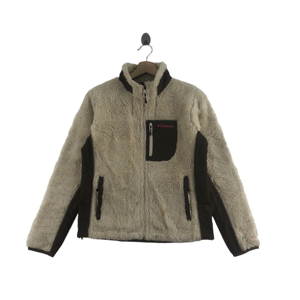 Vintage COLUMBIA OMNI WIND BLOCK Windproof Jacket Deep Pile Sherpa Fleece Retro X Pockets Windbreaker