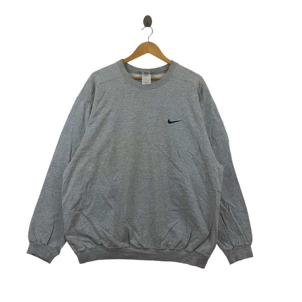 Vintage 90’ NIKE SWOOSH Made In USA Gray Crewneck Sweatshirt Sweater Pullover Jumper