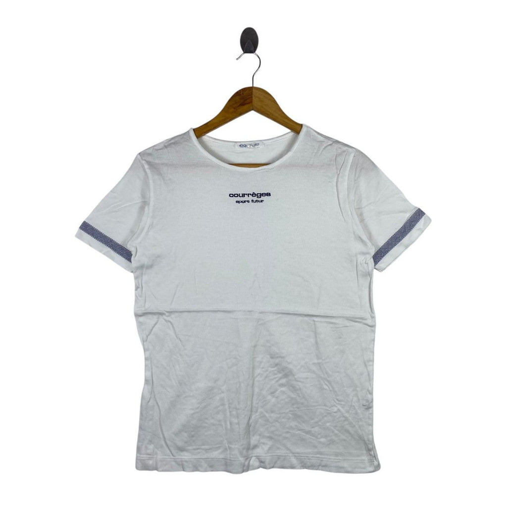 Vintage COURREGES SPORT FUTUR Collection Paris Tee Shirt Top Ringer Made In Japan