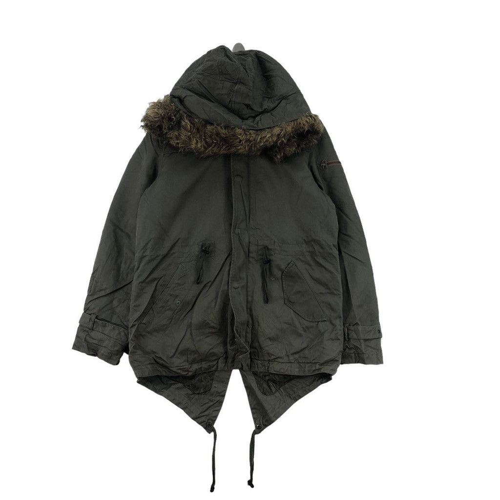 Vintage FRENCH CONNECTION Faux Fur Winter Parka Jacket Windbreaker
