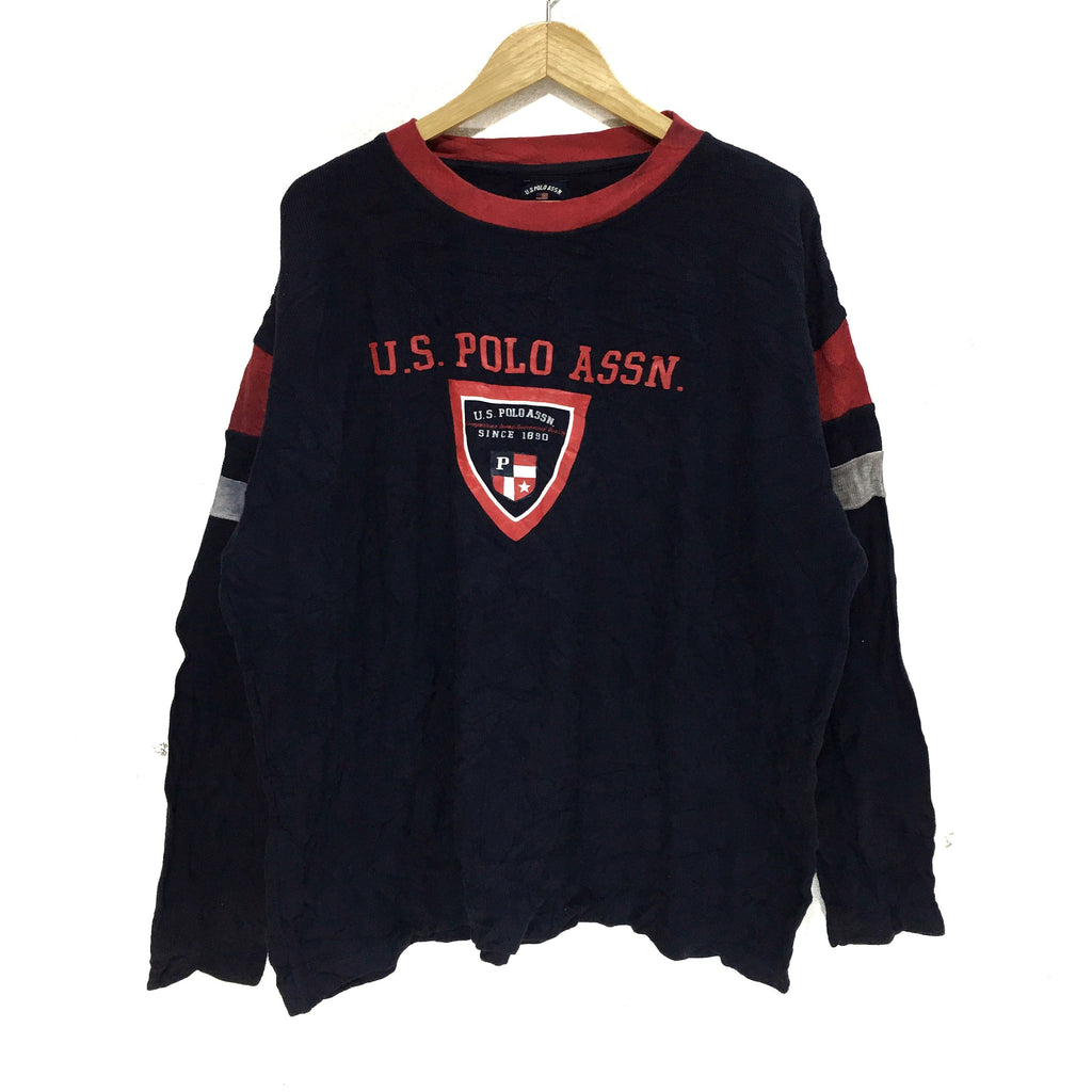 Vintage U.S. POLO ASSN Association Sweatshirt Big Logo Spell Out Pullover Jumper Crewneck Sweater