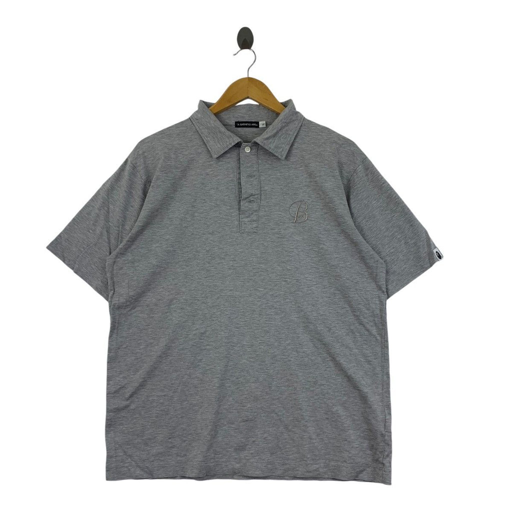 Vintage BAPE A BATHING APE Minimalist Polo Tee Shirt Top Plain Nigo Era