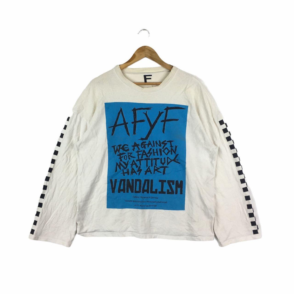 Vtg ROVTSKI AFYF JAPAN Attitude Of Fashion Vandalism Rebel Punk Sweatshirt Tee Shirt Pullover