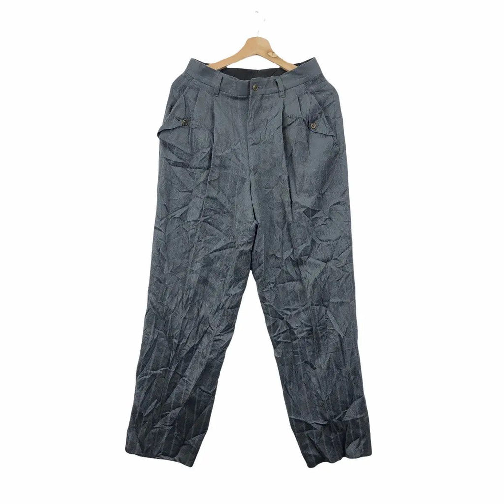 Vintage MASAYUKI ABO Pour Homme Made In Japan Striped Casual Pant Wool Trouser