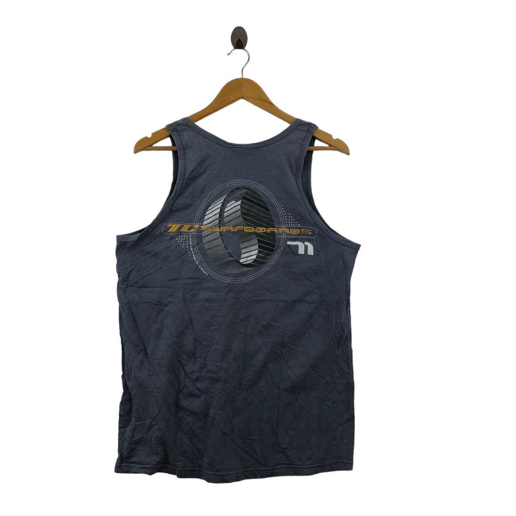 Vintage TOWN &amp; COUNTRY T&amp;C Surfboards Tank Top Tee Shirt Surfing