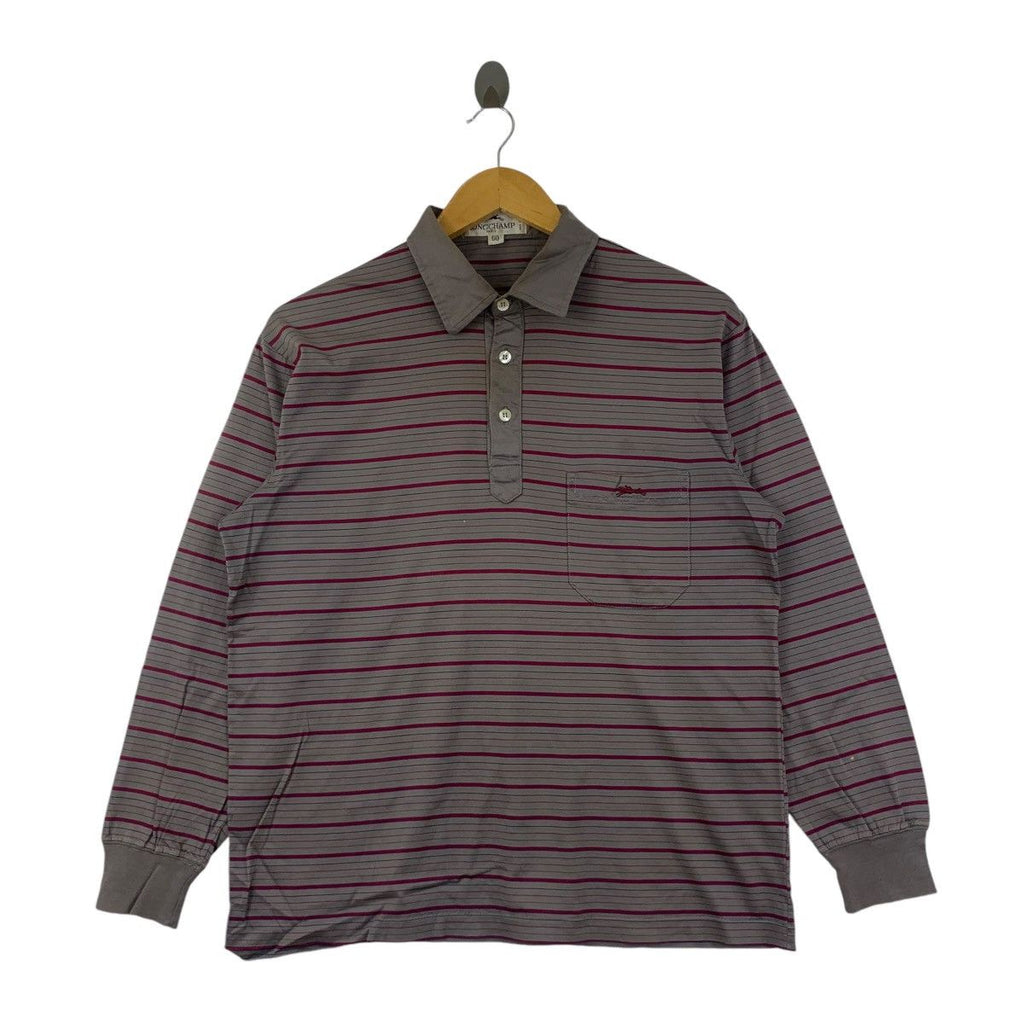 Vintage 90’ LONGCHAMP PARIS Made In Italy Polo Tee Shirt Top Long Sleeve