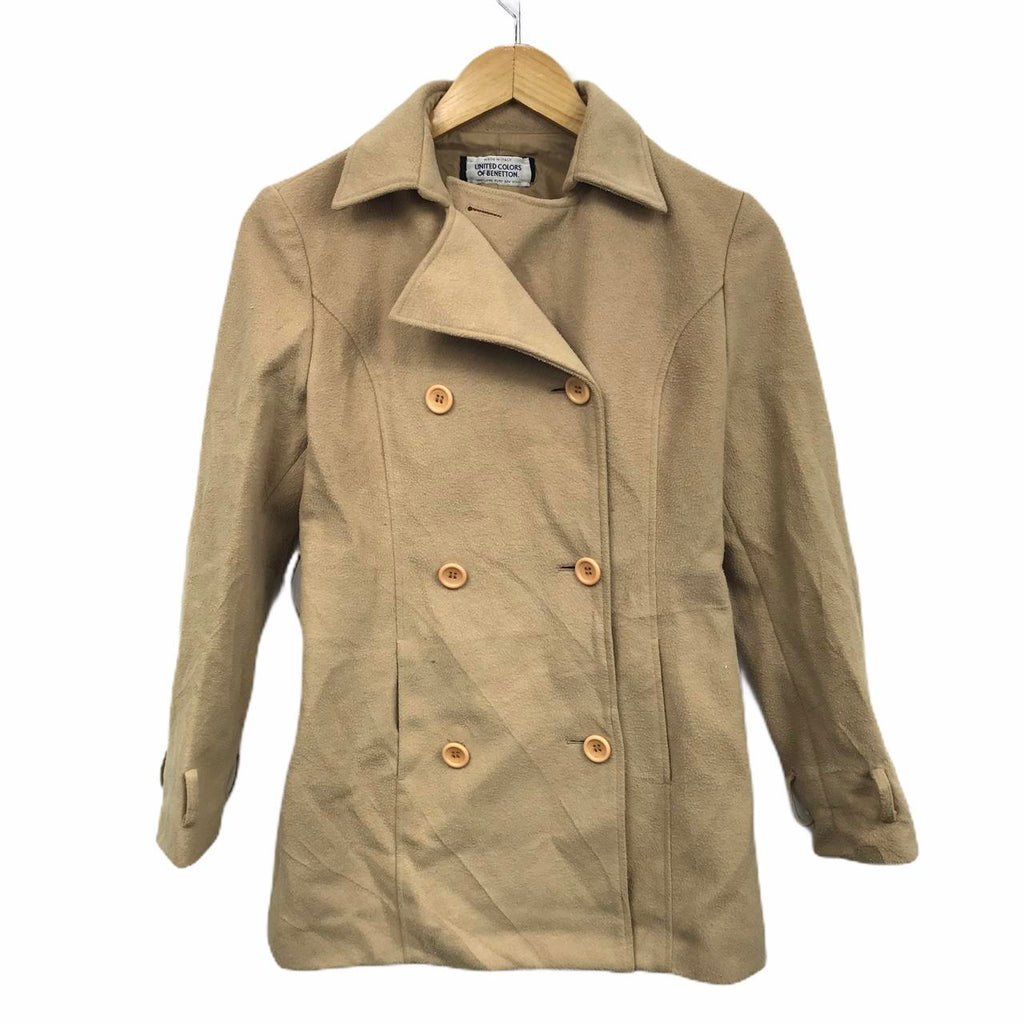 Vintage UNITED COLOUR Of BENETTON Made In Italy Checks Trench Coat Parka Winter Jacket