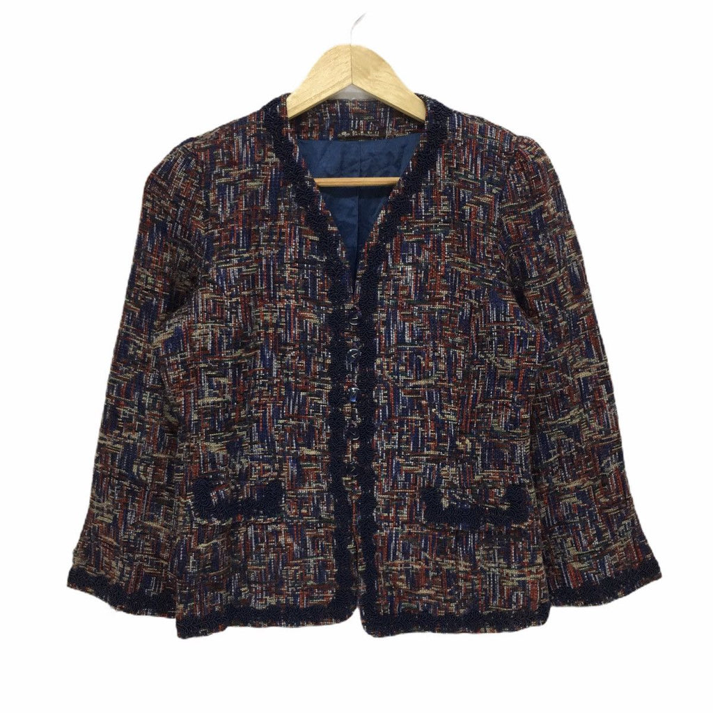 Vintage JAPAN TRADITIONAL DESIGNER Abstract Knit Blazer Coat Jacket Cardigan