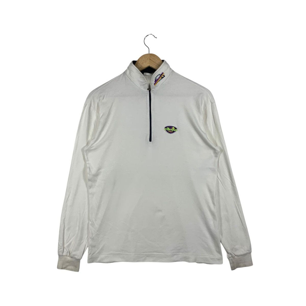 Vintage ELLESSE ITALY x GOLDWIN Half Zipper Tee Shirt Top Long Sleeve