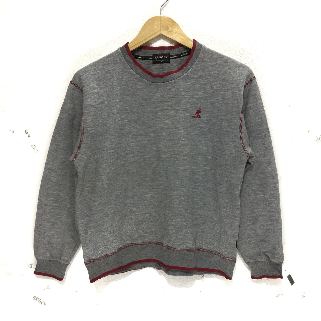 Vintage KANGOL ENGLAND Sweatshirt Gray Jumper Sweater Pullover Running Sport