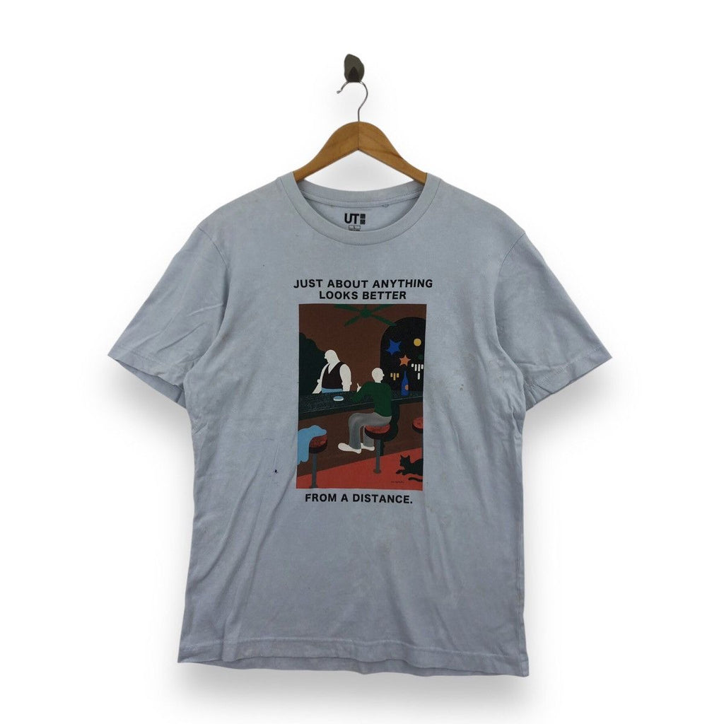 HARUKI MURAKAMI x UNIQLO Pinball 1973 Trilogy Novel Tee Shirt Top Better In Distance