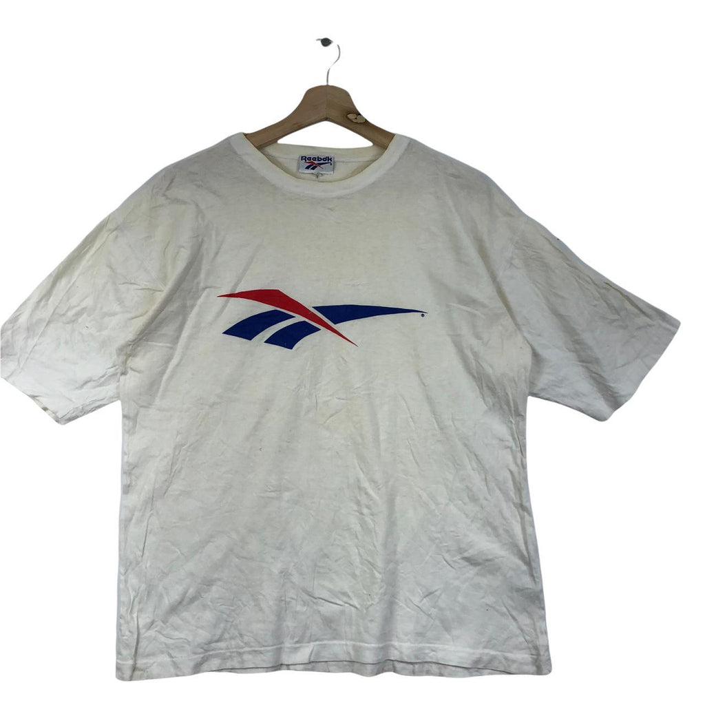 Vtg REEBOK SPORTS Box Logo Tee Shirt Rugby Football