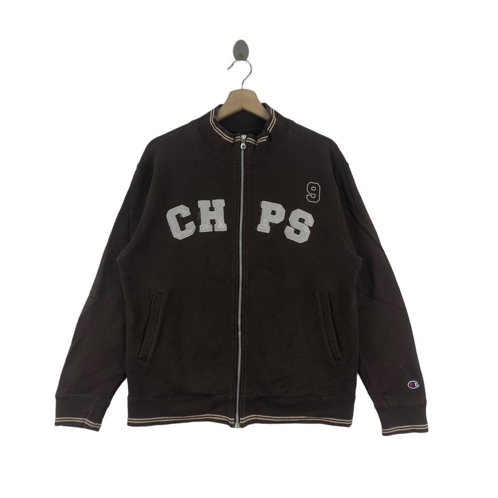 Vtg CHAMPION PRODUCTS USA Sportswear Ringer Sweater Zipper Varsity