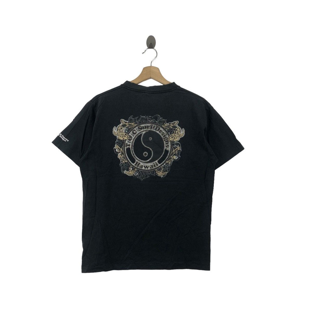 Vintage TOWN COUNTRY T&amp;C Yin Yang Logo Surf Tee Shirt Top Hawaii