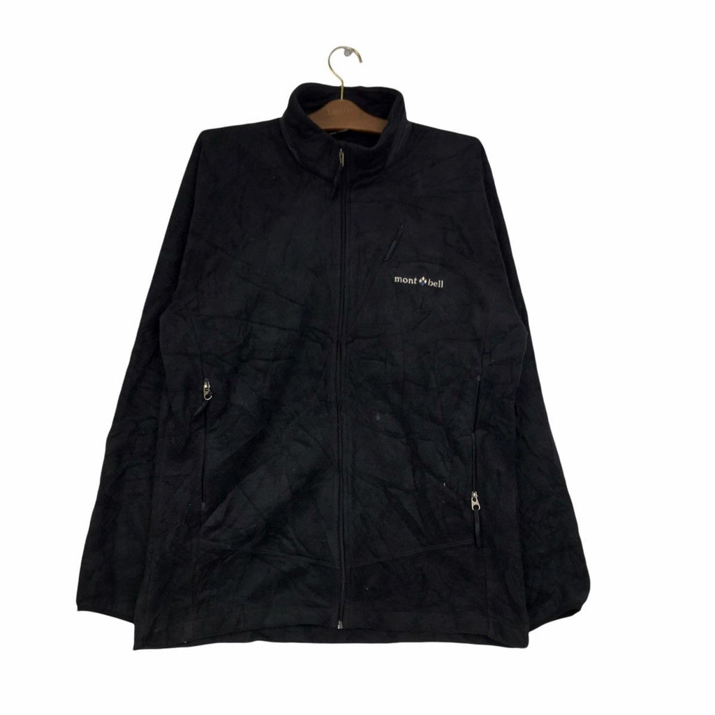 Vintage MONTBELL JAPAN CLIMA PLUS Zipper Black Fleece Jacket Sweater High Performance