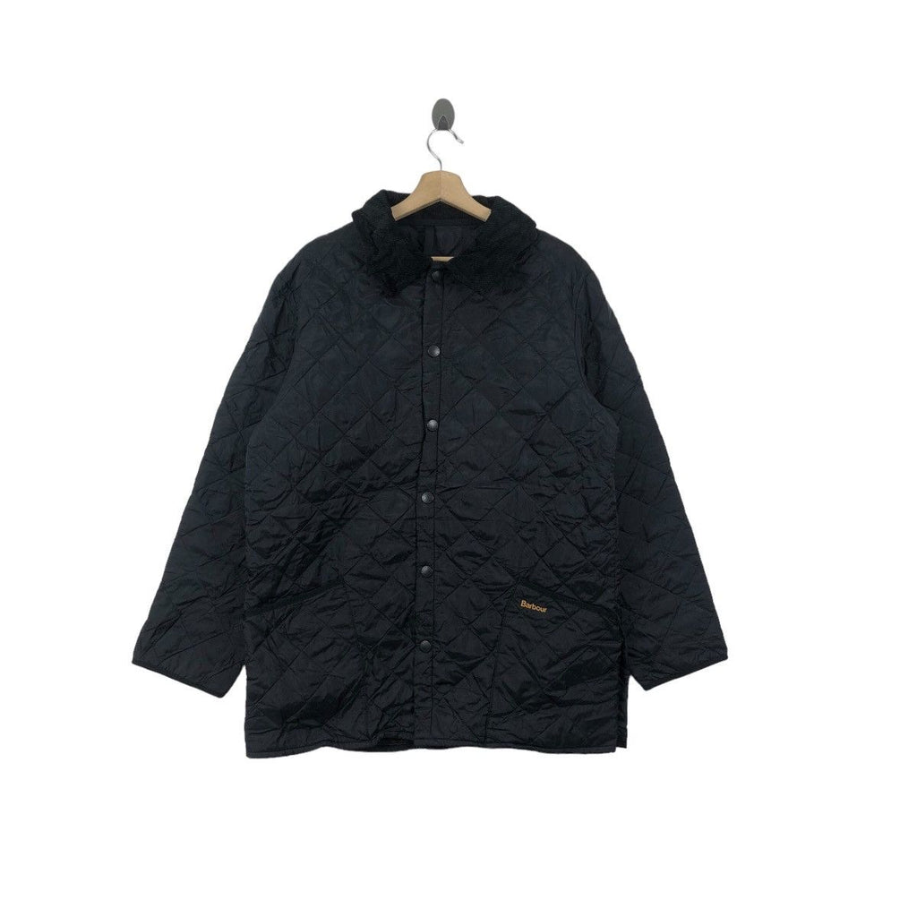Vintage BARBOUR LIDDESDALE Diamond Quilted Black Jacket Iconic Signature Windbreaker