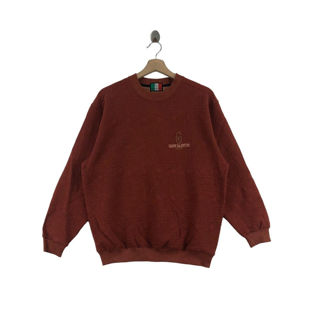 Vintage GIANNI VALENTINO ITALY Embossed Sweatshirt Sweater Pullover Jumper