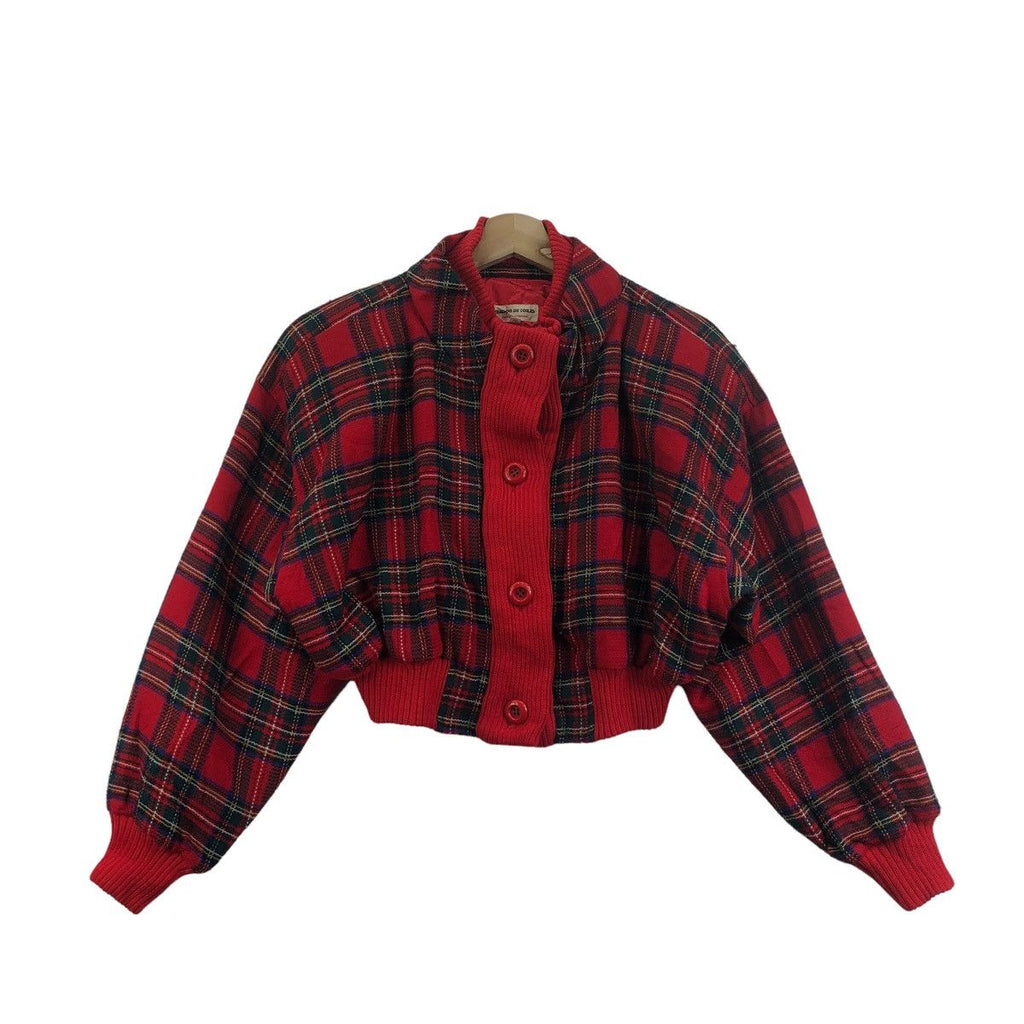 Vintage 80’ MAISON DE TOILES Femme Citadine Collection Tartan Paris Jacket Coat Cardigan