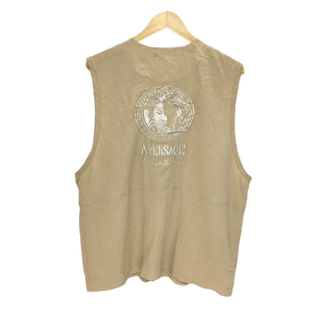 Vintage ALFREDO VERSACE Tanktop Knitwear Jacket Top Double Pocket Made In Italy Gianni Donatella Jeans Couture