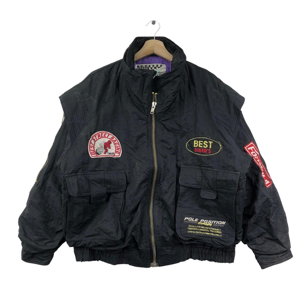Vtg BEST STREET RACING Team Formula 1 Driver Patches Jacket Bomber Windbreaker Grand Prix