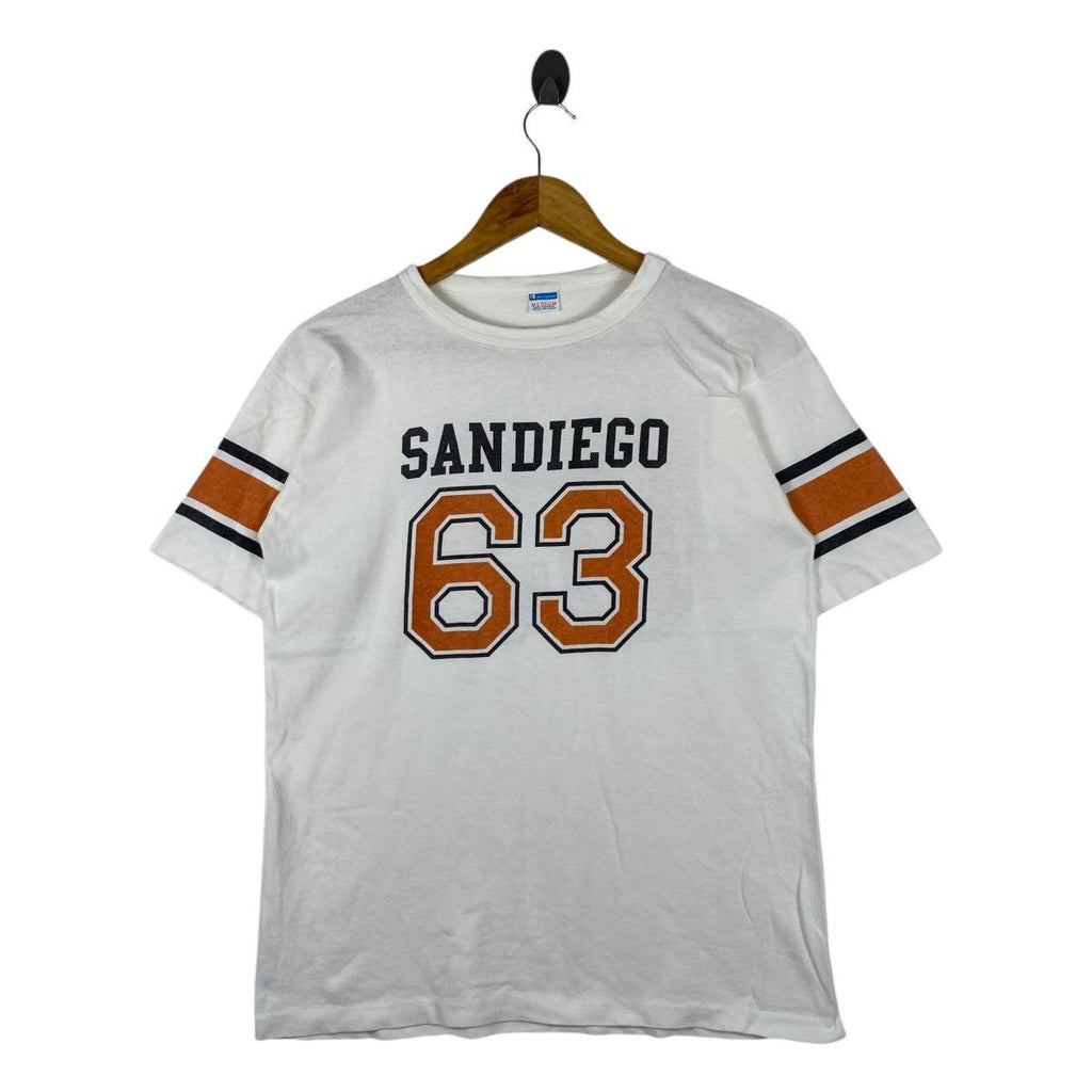 Vintage CHAMPION USA SAN DIEGO Football Raglan Tee Shirt Top Reverse Weave Sportswear