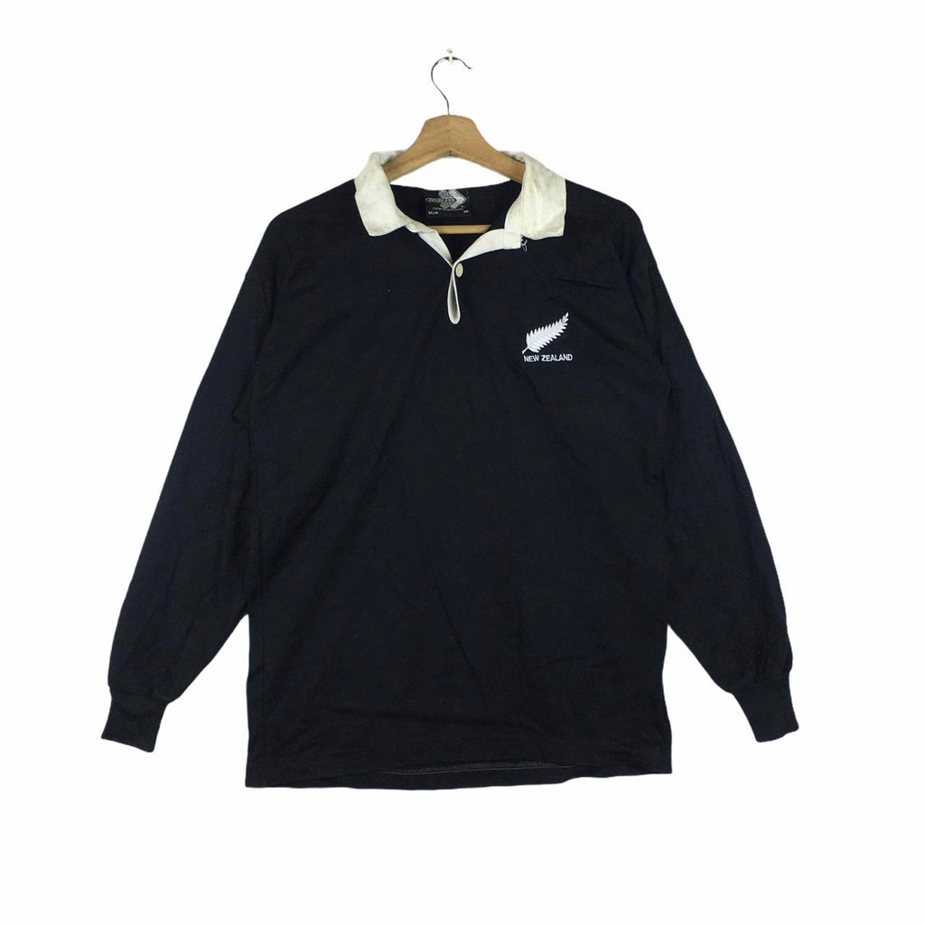 Vtg 80’ PEERLESS INTERNATIONAL New Zealand All Blacks Rubgy Jersey Polo Tee Shirt Canterbury