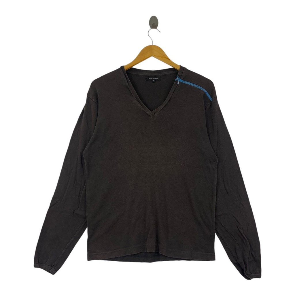 Vintage ADOLFO DOMINGUEZ Designer V Neck Tee Shirt Top Long Sleeve