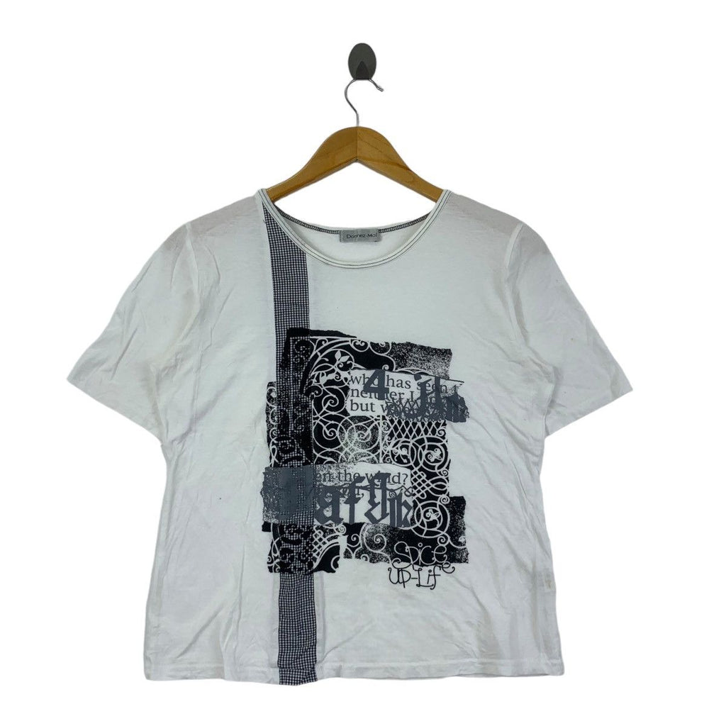 Vintage DONNEZ MOI ART Spice Up Life Embossed Tee Shirt Top Made In Japan