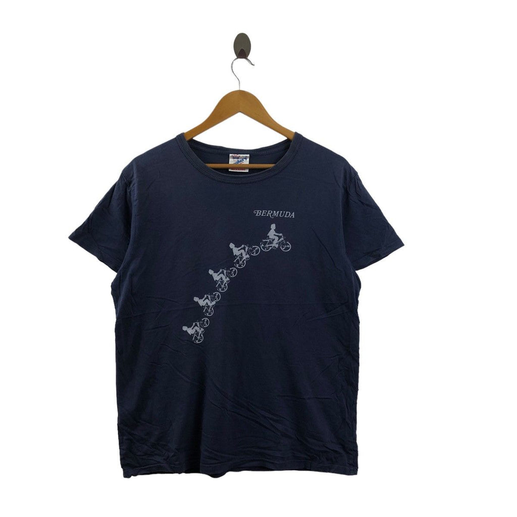 Vintage WOODBURY BERMUDA ISLAND Motorcycle Tee Shirt Holiday In The Sun