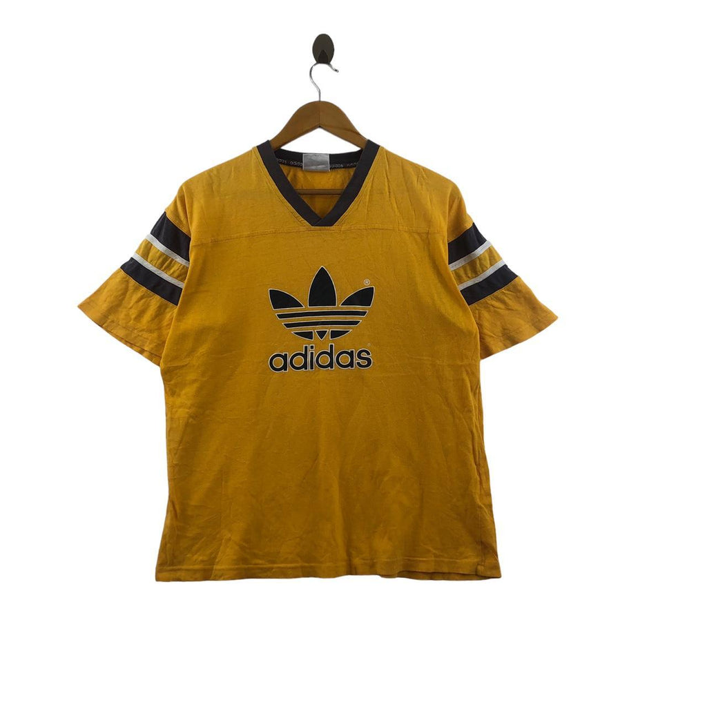 Vintage ADIDAS ORIGINALS TREFOIL Big Logo Ringer  Tee Shirt Top